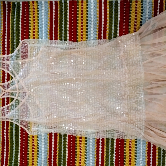 Free People NWOT intimate glittery dress in peach - Picture 4 of 5
